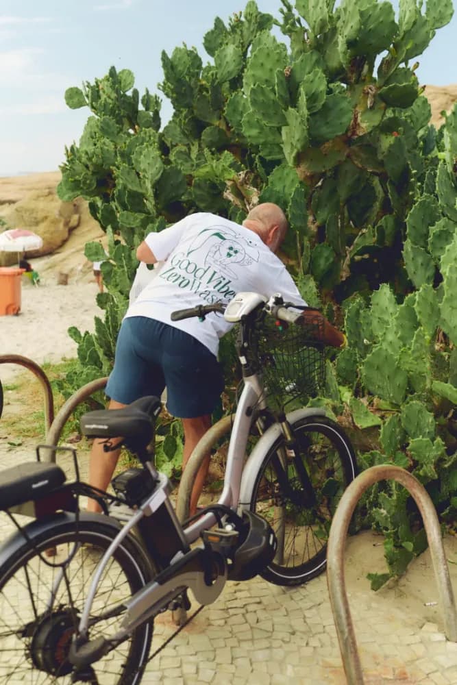 Album do Voluntário Click Cannabis limpa área de vegetação próxima à praia