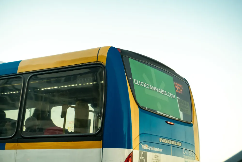 Album do Publicidade da Click Cannabis em ônibus do Rio de Janeiro
